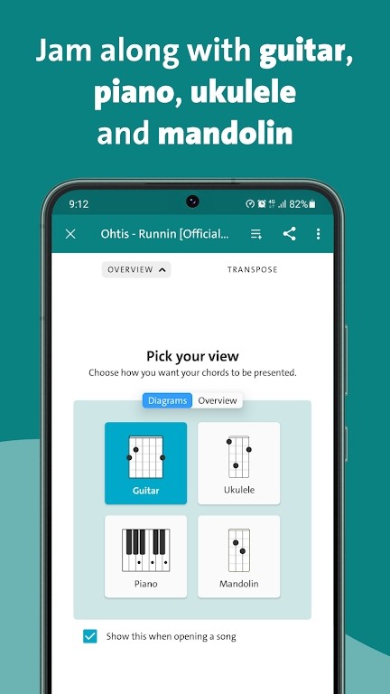 chordify 截图：shot-jam-instruments