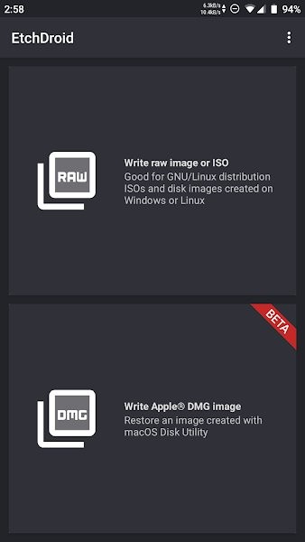 EtchDroid 截图：main-menu