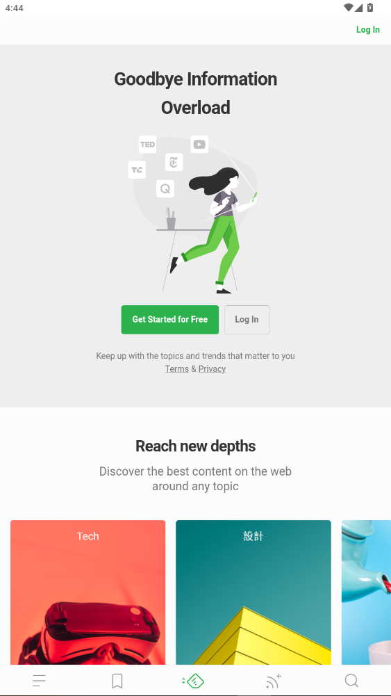 Feedly 截图：shot-welcome