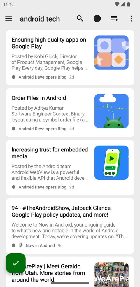 FeedMe 截图：feedme-cards