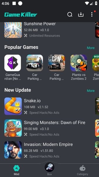 GameKiller 截图：shot-mod-338x600
