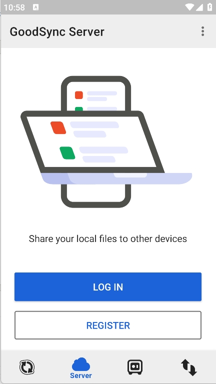 GoodSync 截图：server-login