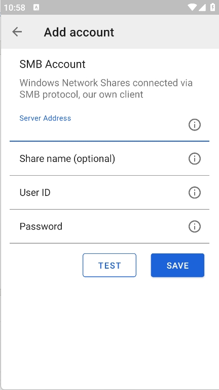 GoodSync 截图：smb-account