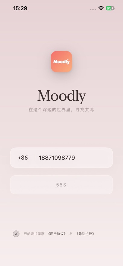 Moodly 截图：shot-login