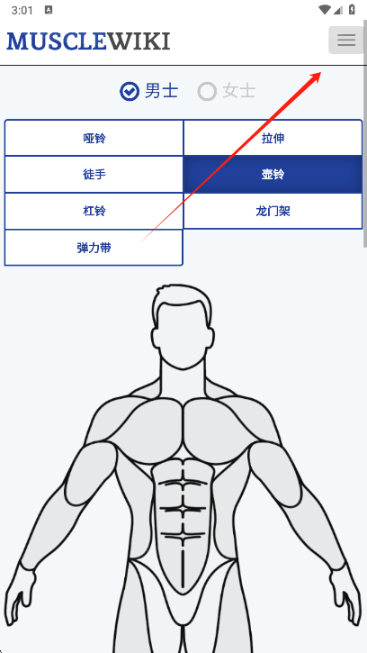 MuscleWiki 截图：app-bodymap