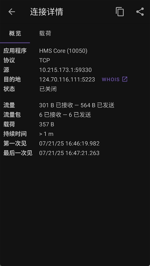 PCAPdroid 截图：capture-detail