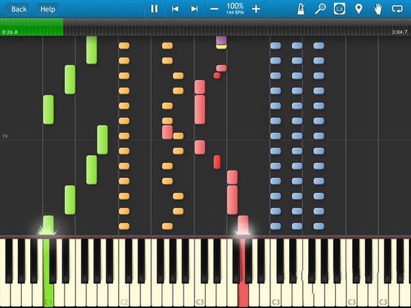 Synthesia 截图：multitrack