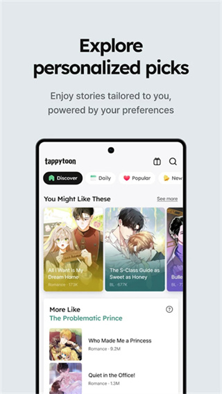 Tappytoon 截图：discover-picks