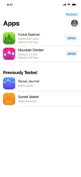 testflight 截图：shot-apps