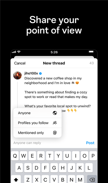 Threads 截图：shot-compose