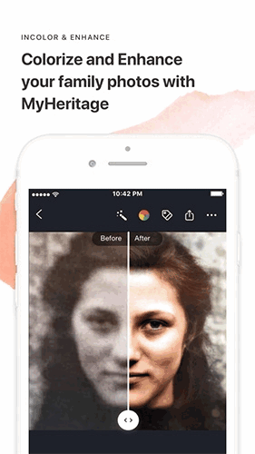 myheritage 截图：photo-colorize